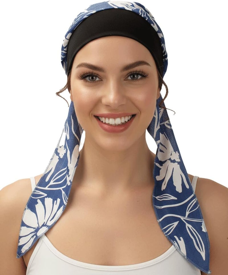 FADACHY Chemo Headwear for Women,Chemo Caps Lightweight for Summer with Head Scarf,Silky Soft Hair Turbans Fashion - Image 1